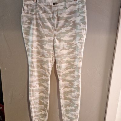 TimeAndTru Womens Fashion Jegging Pant Hi Rise Stretch Grey Camo SZ L(12-14) NWT